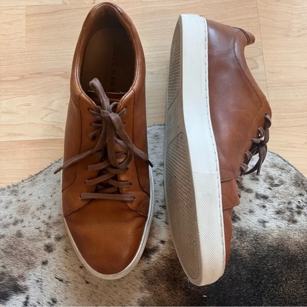 COLE HAAN Brown Men's Grand Series Jensen Sneakers in British Tan Size 10.5